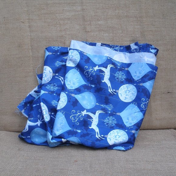 Vintage Holiday Theme Material Reindeer Ornaments  4 Yards - Picture 10 of 16